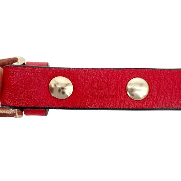 VALENTINO GARAVINO Rockstud Leather Bracelet in Red - Picture 6 of 12